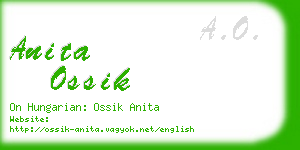 anita ossik business card